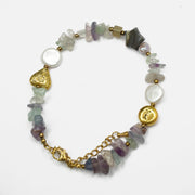 Fluorite Bracelet: Heart Charm Love Rocks Speciality Bracelet